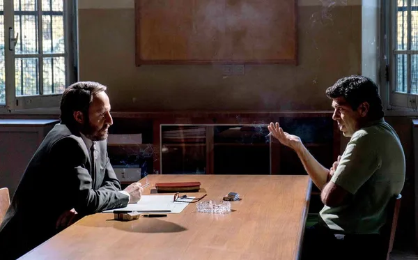 Fausto Russo Alesi and Pierfrancesco Favino in The Traitor