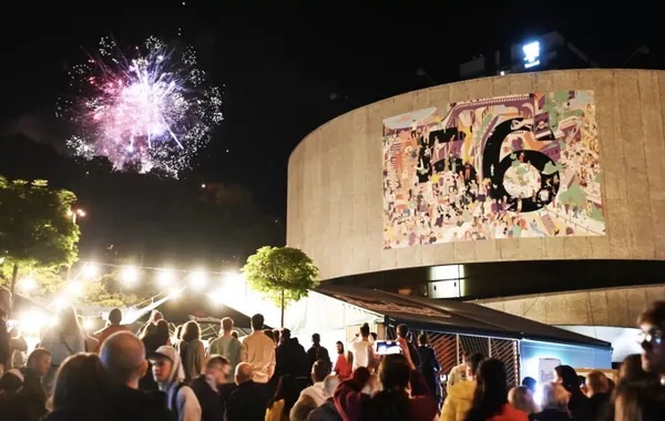 Crowds gather for Karlovy Vary’s opening film Superheroes followed by a concert and fireworks