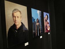 Face to Face with French Cinema by Jean-Baptiste Le Mercier - Bruno Dumont and JR with Agnès Varda hanging in the Furman Gallery through March 18