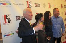 Gay Talese with Christine Vachon, Anne-Katrin Titze and Fred Schneider on the First Time Fest red carpet