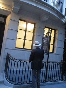 Gay Talese in front of the Dr. Bartha house location