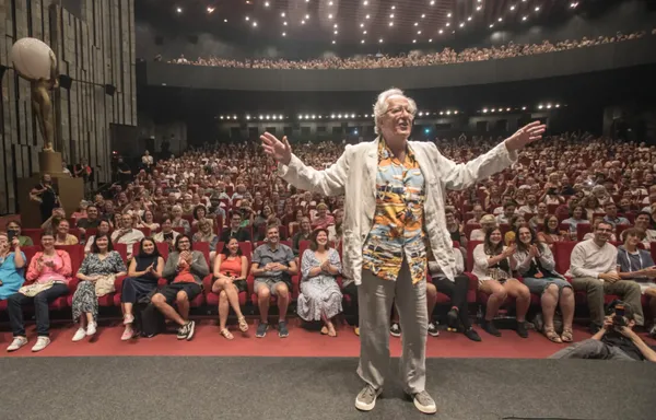 Full house: Geoffrey Rush introduces screening of The King’s Speech at the Grand Hall as part of the Karlovy Vary International Film Festival