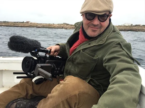 Gianfranco Rosi filming Fire At Sea