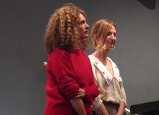 Ginevra Elkann with Alba Rohrwacher at the Museum of Modern Art première of Magari (If Only)