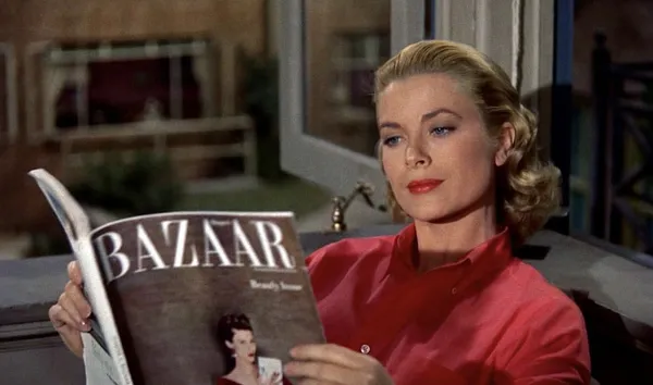 Grace Kelly reads Harper's Bazaar at the end of Rear Window