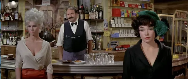 Grace Lee Whitney with Lou Jacobi and Shirley MacLaine in Irma La Douce