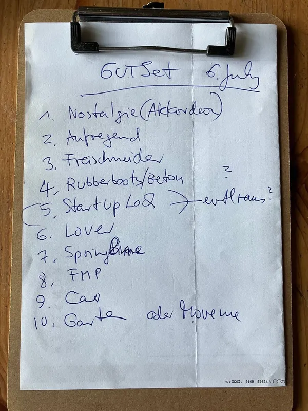 Gudrun Gut's (tentative) set list for July 6