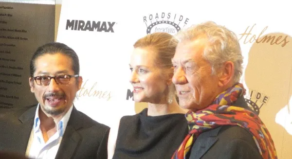 Hiroyuki Sanada, Ian McKellen and Laura Linney at Mr. Holmes NYC premiere