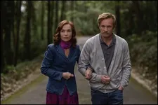 Isabelle Huppert with Jérémie Renier who plays her son in Frankie