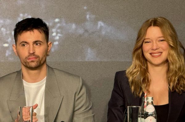 Léa Seydoux with her The Second Act co-star Raphaël Quenard