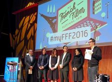 Lining up for the launch of the sixth edition of MyFrenchFilmFestival.com: the jury headed by Danish director Nicholas Winding Refn at a ceremony held at the Eiffel Tower