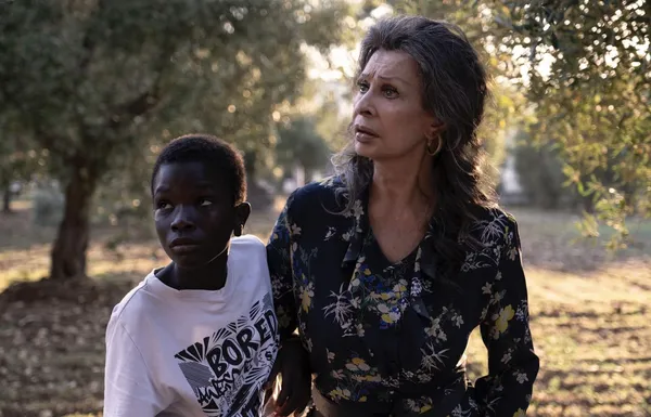 Ibrahim Gueye with Sophia Loren in The Life Ahead