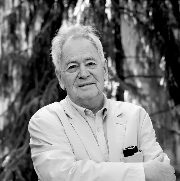 Black and white portrait shot of István Szabó