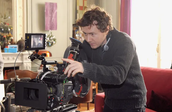 Director Ivan Calbérac with his camera on the set of The Tasting