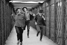 Catherine (Jeanne Moreau) with Jim (Henri Serre) and Jules (Oskar Werner) in François Truffaut’s Jules Et Jim