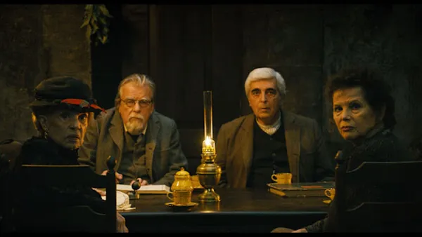 Jeanne Moreau, Michael Lonsdale, Luís Miguel Cintra and Claudia Cardinale in Gebo And The Shadow