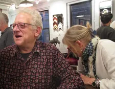 Jeremy Thomas with Ludovica Barassi at the Posteritati Gallery reception