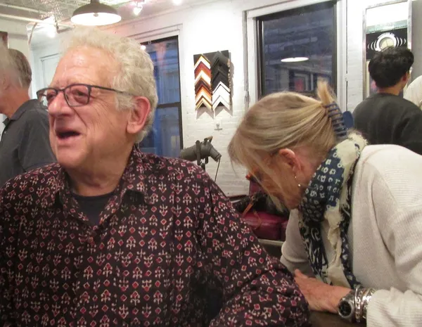 Jeremy Thomas with Ludovica Barassi at the Posteritati Gallery reception