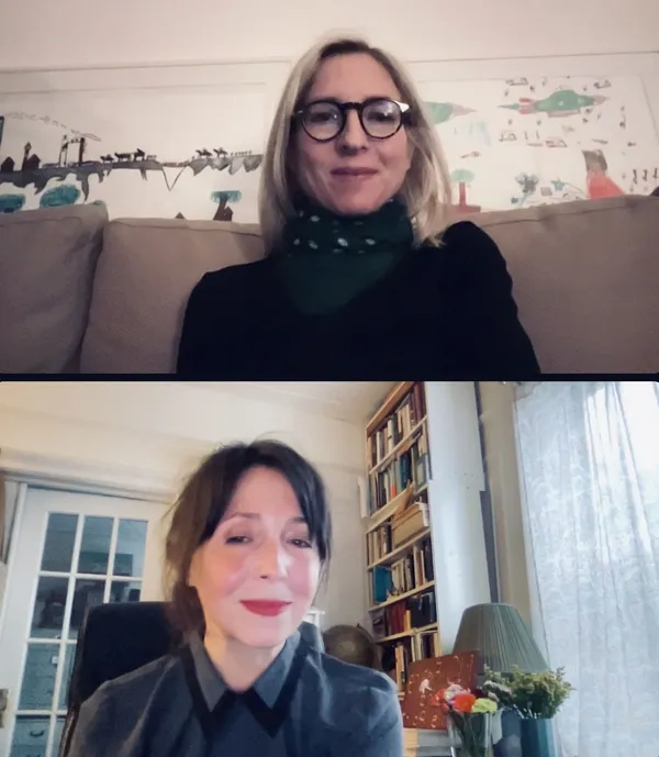 Club Zero director Jessica Hausner with Anne-Katrin Titze (in Batsheva): “I do see the film in connection to a fairy tale. I think in all my films there is a connection to one fairy tale or the other.”