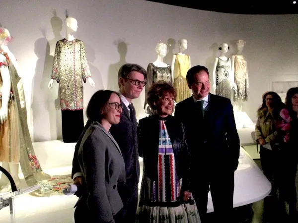 Jessica Regan, Andrew Bolton and Sandy Schreier with Max Hollein