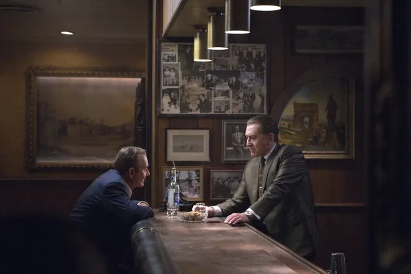 Joe Pesci with Robert De Niro in The Irishman