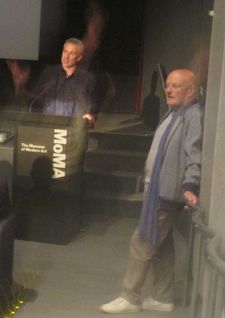 Josh Siegel introducing Volker Schlöndorff for the screening of the director's cut of The Tin Drum (Die Blechtrommel) at the Museum of Modern Art in New York