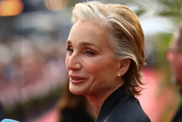 Kristin Scott Thomas smiling in Dinard