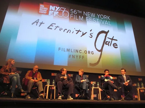 Louise Kugelberg, Jean-Claude Carrière, Julian Schnabel, Willem Dafoe, Oscar Isaac, and Rupert Friend 2