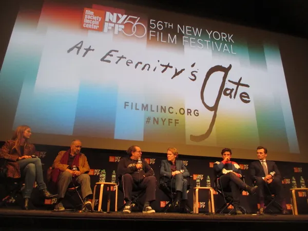 Louise Kugelberg, Jean-Claude Carrière, Julian Schnabel, Willem Dafoe, Oscar Isaac and Rupert Friend