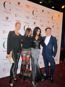 Karolina Kurkova, Carine Roitfeld, Crystal Renn and Fabien Constant on the red carpet.