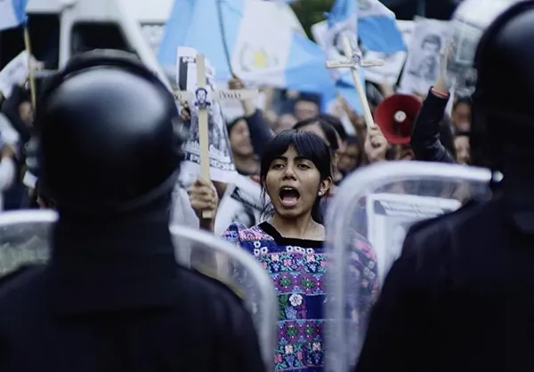 La Llorona protest scene