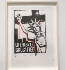Liberté Crucifiée, January 9, 2015 - Tomi Ungerer drawing in response to the January 7, 2015 attack on Charlie Hebdo.