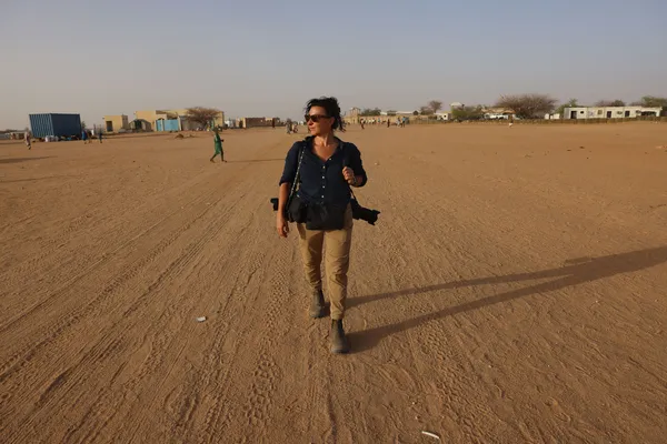 Lynsey Addario on assignment in Iridimi Refugee Camp, Wadi Fira, Chad