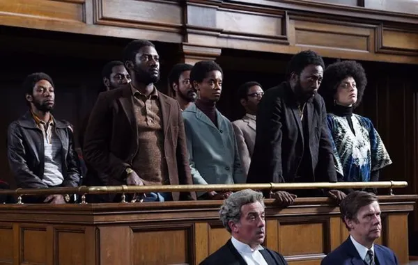 The courtroom scene in Mangrove