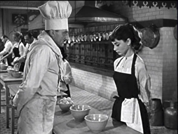 Audrey Hepburn with Marcel Hillaire in Sabrina