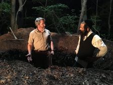 A grave Albert (Matthew Broderick) with Shmuel (Géza Röhrig) in To Dust