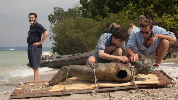 Michael Stuhlbarg, Timothée Chalamet and Armie Hammer in Call Me By Your Name