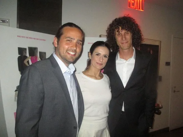 Livia Firth with Michael Ross and Andrew Morgan 2