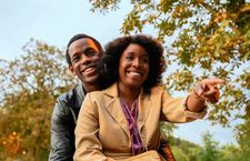 Micheal Ward as Franklyn with Amarah-Jae St. Aubyn as Martha in Lovers Rock