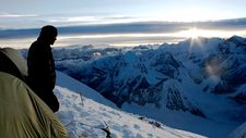 Looking down from base camp