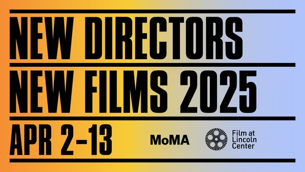 A rainbow-hued text-only poster for New Directors/New Films 2025