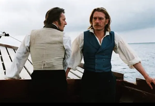 Nicolas Bouchaud and Guillaume Depardieu in Ne Touchez Pas La Hache