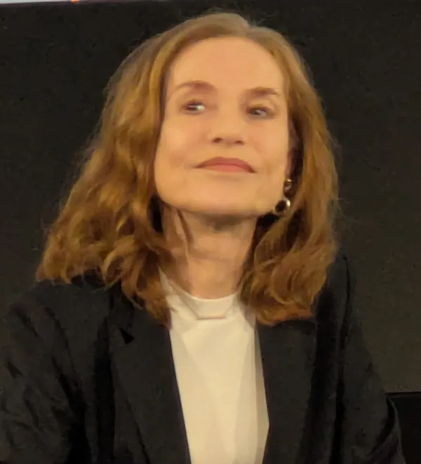Isabelle Huppert takes questions from the press