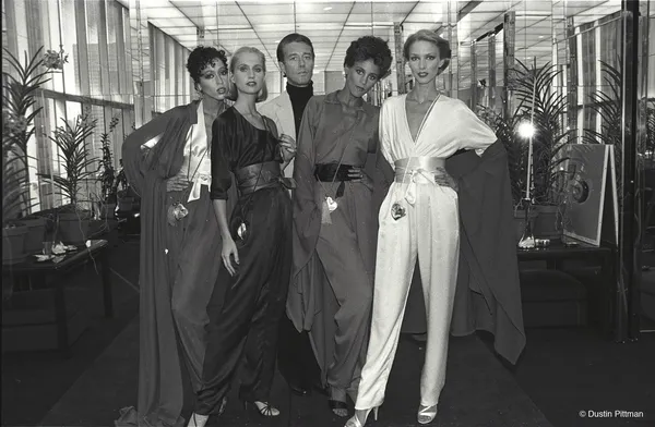 Pat Cleveland, Chris Royer, Alva Chinn, and Karen Bjornson with Halston