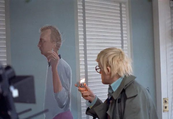 David Hockney with his Patrick Procktor portrait