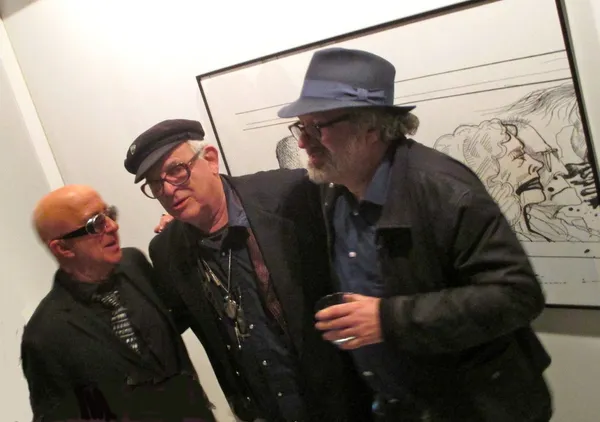 Paul Shaffer and Ralph Steadman with Hal Willner