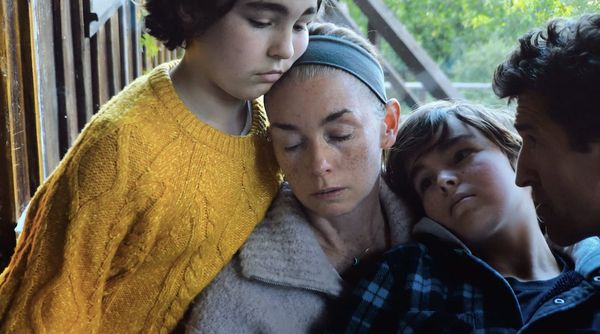 Julianne Nicholson with Phoebe Cake, Iggy Cake, and Jonathan Cake in Jonathan’s Touching, a Tribeca Film Festival highlight: “It felt like such a wonderful opportunity for us to come together as a family …”