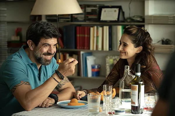 Pierfrancesco Favino with Linda Caridi in The Last Night Of Amore