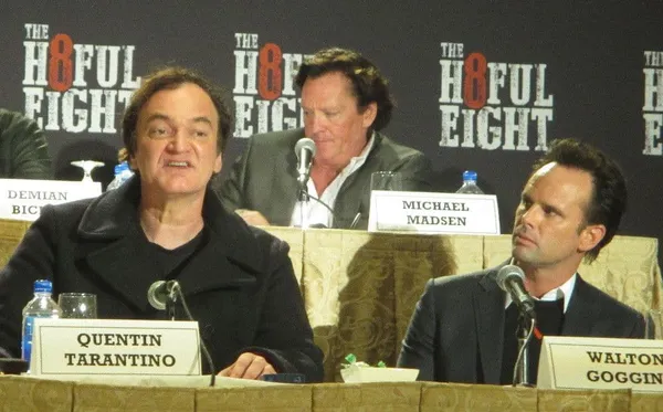 Quentin Tarantino with Michael Madsen and Walter Goggins