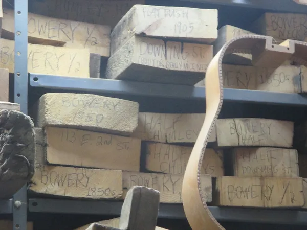 Reclaimed wood at Carmine Street Guitars